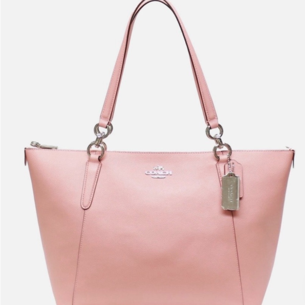 Coach Blush Pink Leather Tote with Silver Hardware